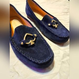 Kate ♤ Spade Navy Blue Suede Loafer Flats